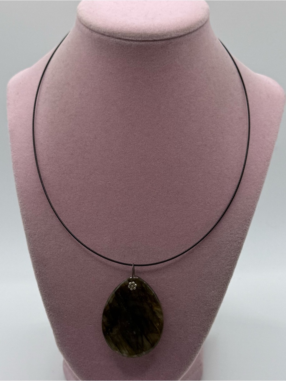 Elegant large labradorite Teardrop Pendant Necklace